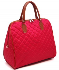 Quilted Overnight Weekend Tote HL00428 FUSCHIA